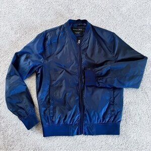Zara Man lightweight navy blue windbreaker jacket size large